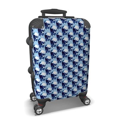 Skulls Blue Ink Suitcase