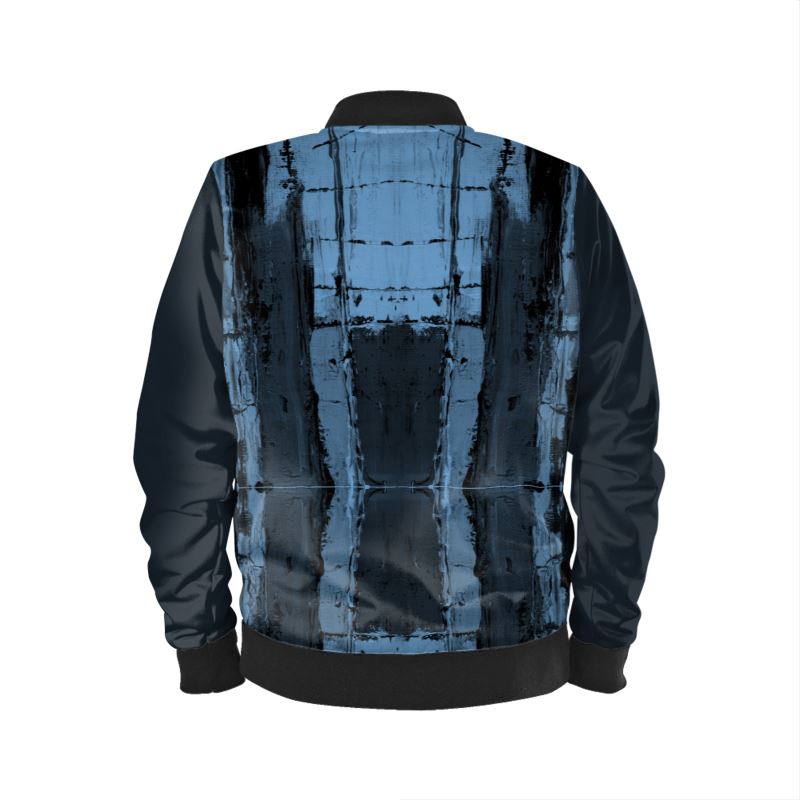 Men's Abstract Blue Art Bomber Jacket