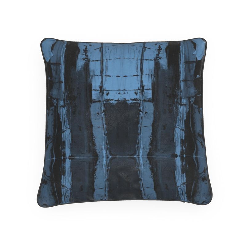 Abstract Mono Blue Art Cushion