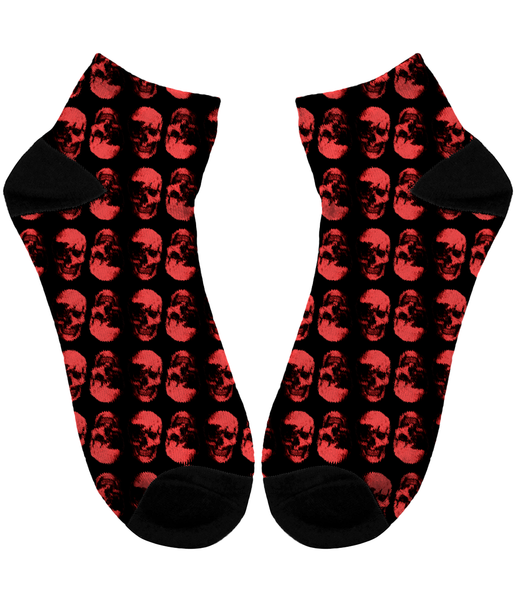 Men's Subli Ankle Socks Red Skulls by Robert Bowen - Robert Bowen Tees