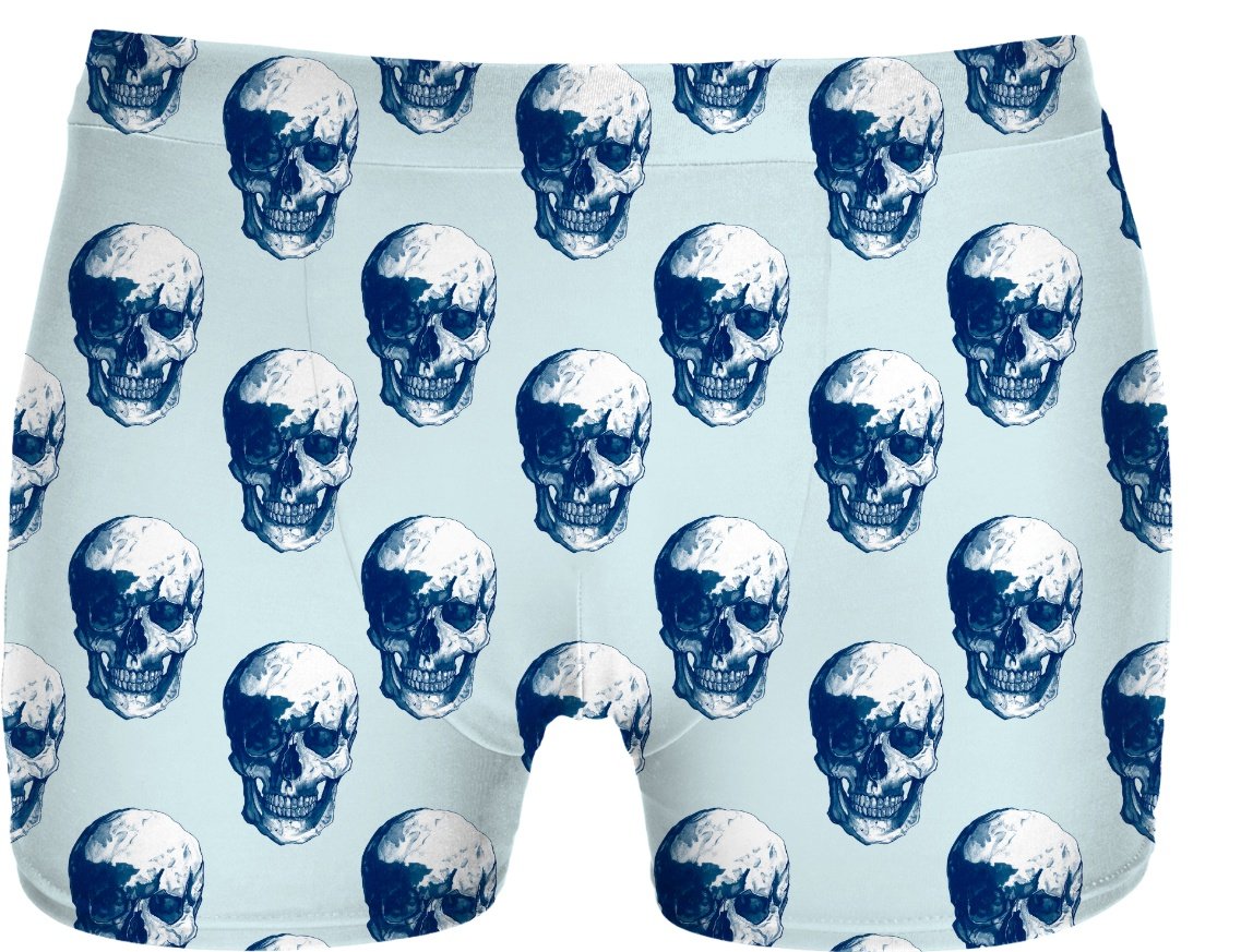Ice Blue Polka Skulls Repeat pattern by Robert Bowen - Robert Bowen Tees