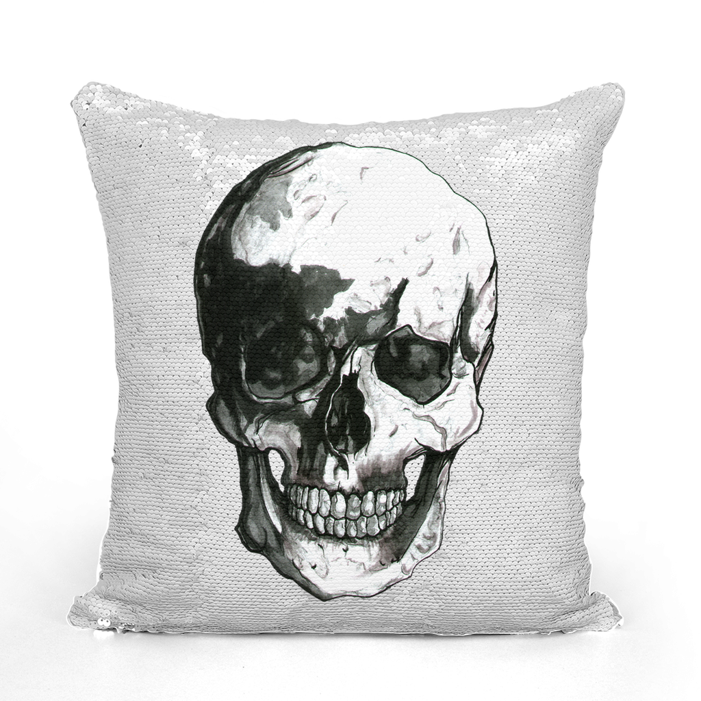 Skull by Robert Bowen ﻿Sequin Cushion Cover - Robert Bowen Tees