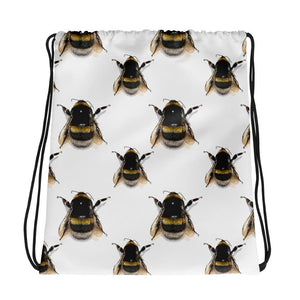 Polka Filtered Bees Drawstring Bag