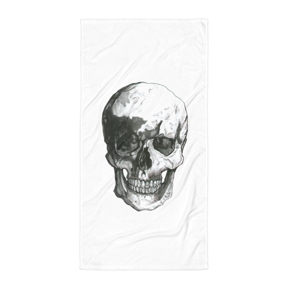 Skull Towel Illustration by Robert Bowen - Robert Bowen Tees