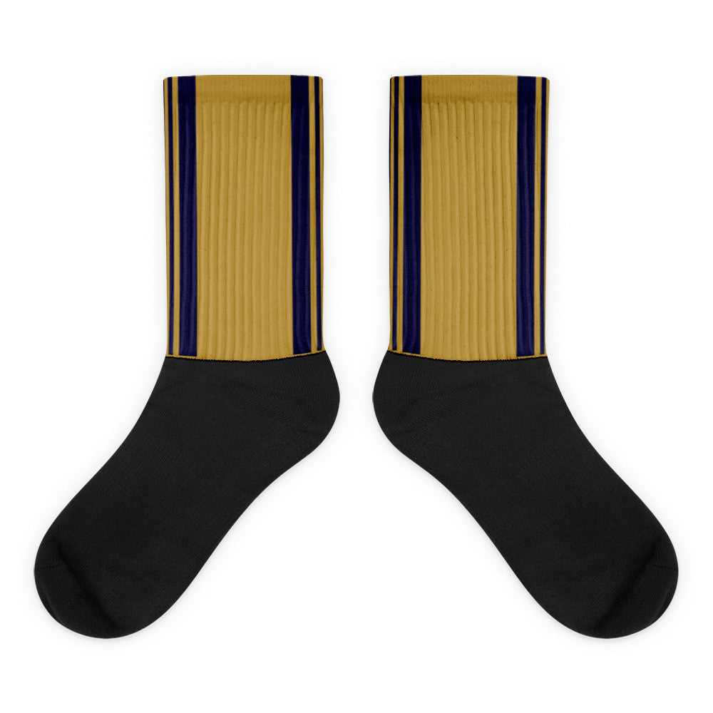 Windrush Tan & Navy Black foot socks by Robert Bowen - Robert Bowen Tees