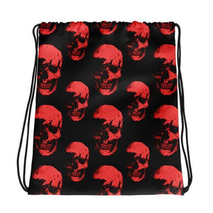 Red Skulls Drawstring Bag by Robert Bowen - Robert Bowen Tees
