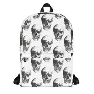 Skull Polka Black & White Backpack by Robert Bowen - Robert Bowen Tees