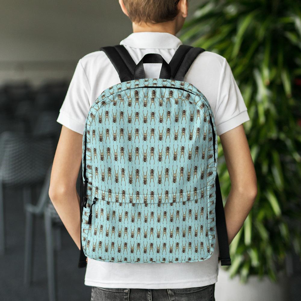 Unisex Stag Beetles Opposites Backpack Textiles by Robert Bowen - Robert Bowen Tees
