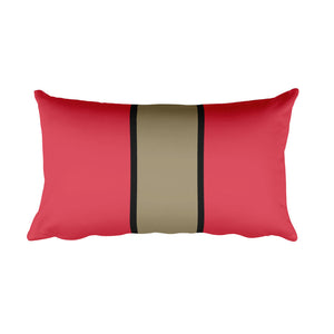 Windrush Red, Tan & Black Rectangular Cushion by Robert Bowen - Robert Bowen Tees
