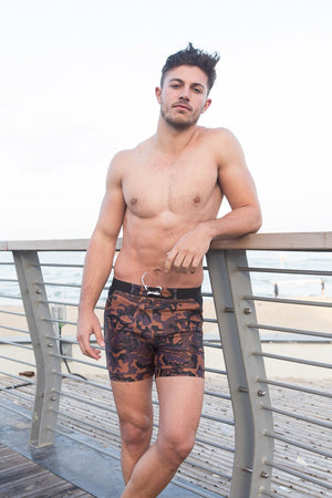 Men's Camo Pockets Swim-Shorts