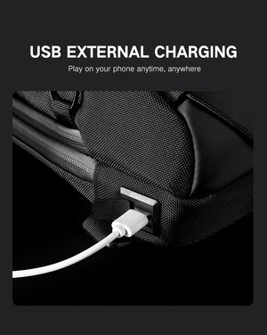 Men's Chest USB Charge Sling Bag