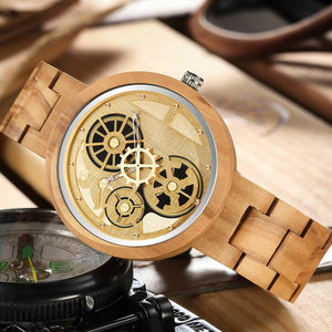 Men's Solid Wanlut Wood Strap Quartz Watch