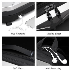 Men's Shoulder USB Charging Crossbody Bag
