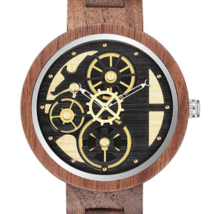 Men's Solid Wanlut Wood Strap Quartz Watch