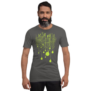 City Lime Green Bulb Lights Multi-Print Short-Sleeve Unisex T-Shirt
