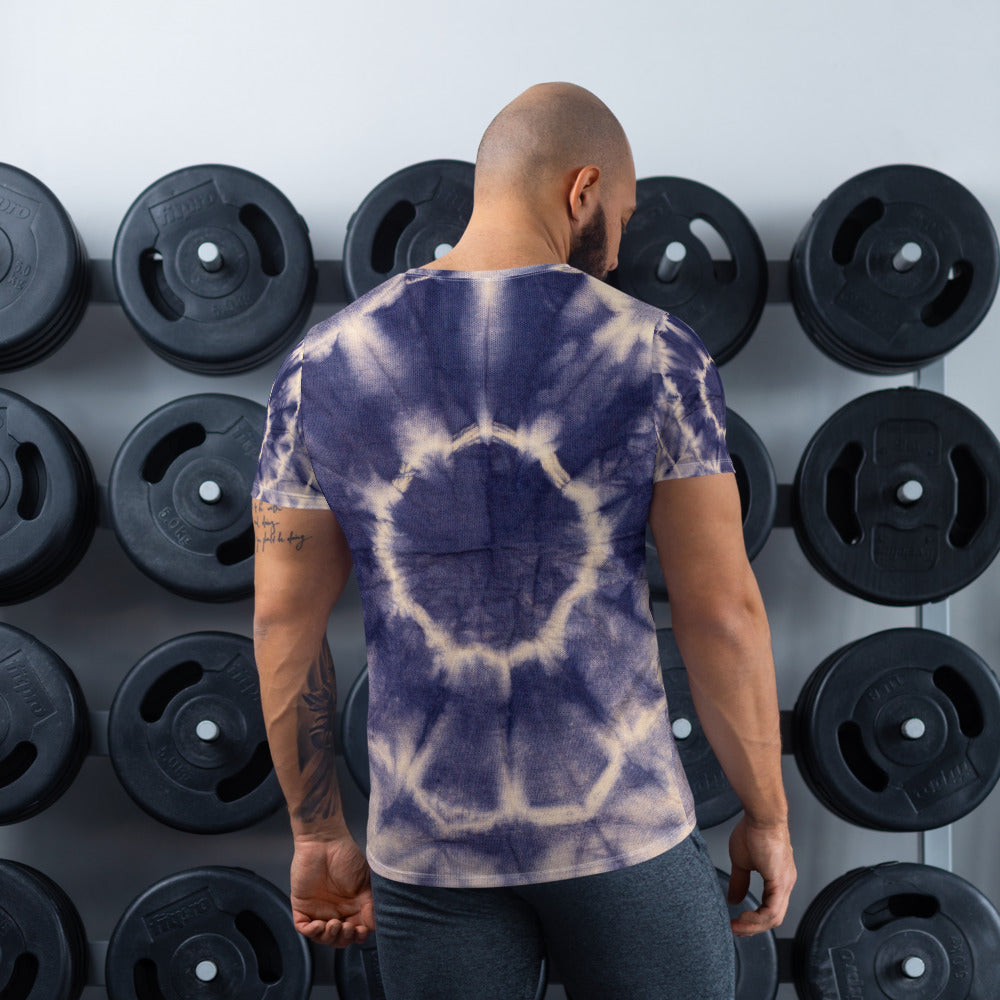 Sunburst Tie-Dye All-Over Print Men's Athletic T-shirt designed by Robert Bowen