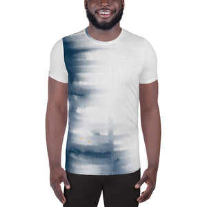 Side Tie-Dye All-Over Print Men's Athletic T-shirt designed by Robert Bowen