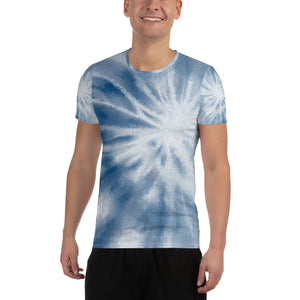 Bulls Eye Tie-Dye Side All-Over Print Men's Athletic T-shirt designed by Robert Bowen
