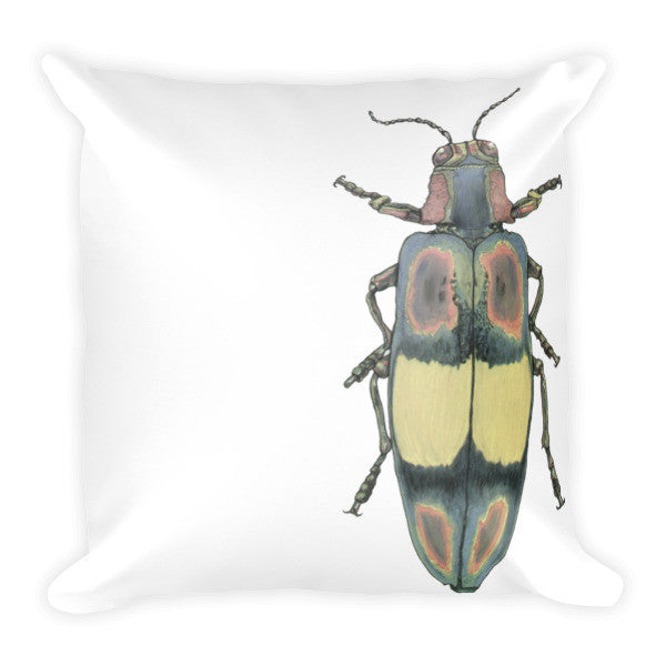 Coloured Beetle by Robert Bowen Cushion - Robert Bowen Tees