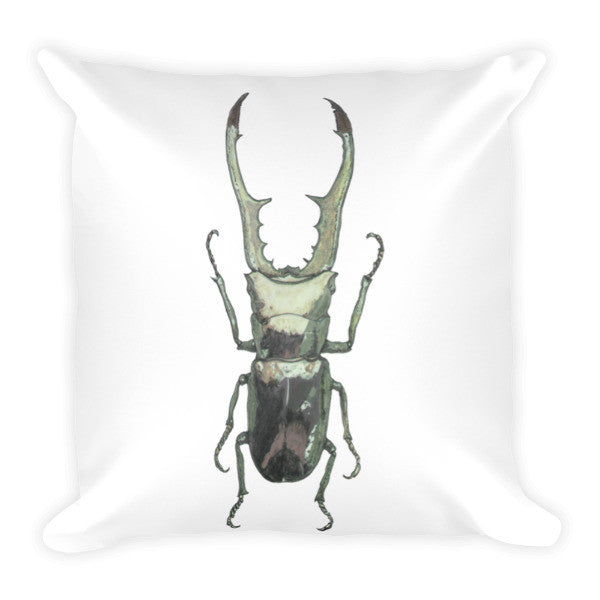 Stag Beetle by Robert Bowen Cushion - Robert Bowen Tees