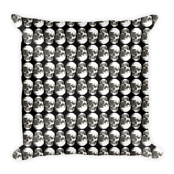 Polka Skulls Black Cushion by Robert Bowen - Robert Bowen Tees