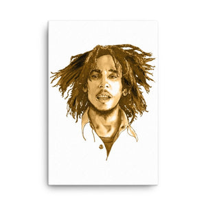 Bob Marley Brown Ink Canvas by Robert Bowen - Robert Bowen Tees
