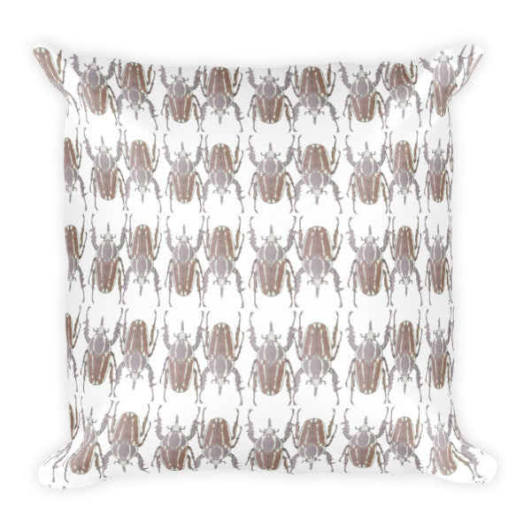 Brown Beetles Opposites Cushion - Robert Bowen Tees