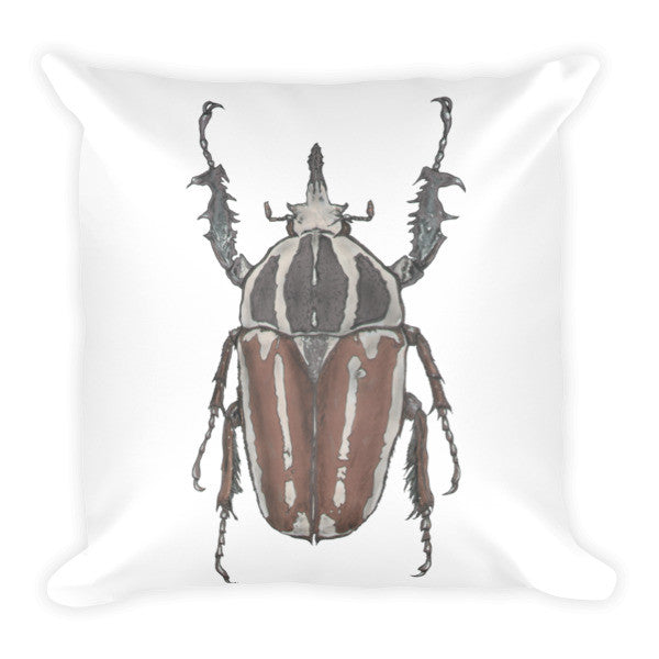Brown Beetle by Robert Bowen Cushion - Robert Bowen Tees