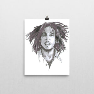 Bob Marley Black Ink Poster - Robert Bowen Tees