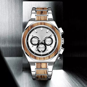 Men's Wooden Multifunction Chronograph Quartz Watch